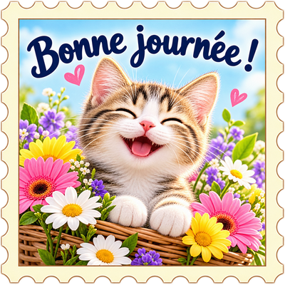 Bonne Journ�e : Petit chat souriant