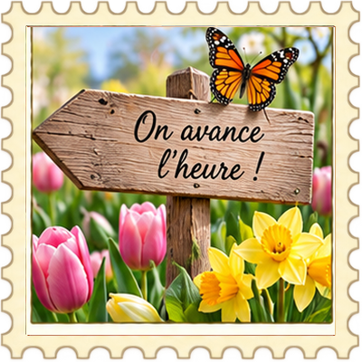 Timbre Changement d'heure - Printemps 6