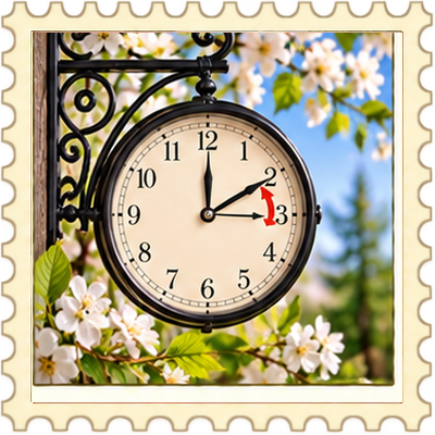 Timbre Changement d'heure - Printemps 7