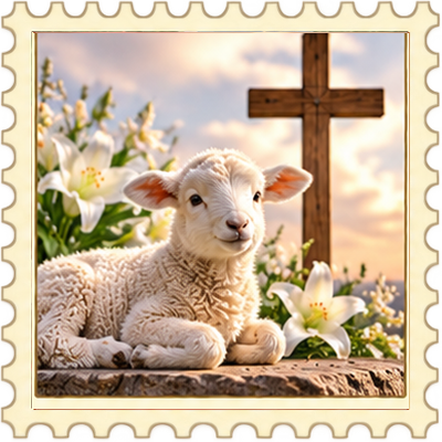 Timbre P�ques religieuse 5