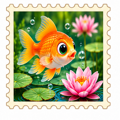 Timbre Poisson d'avril 9